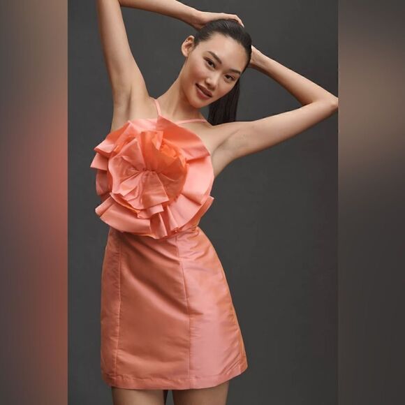 Anthropologie Atsu Oversized Rosette Mini Dress Size Large - Picture 1 of 3